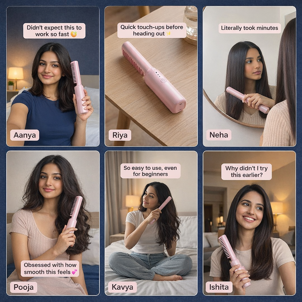 Portable Cordless Hair Straightener Comb