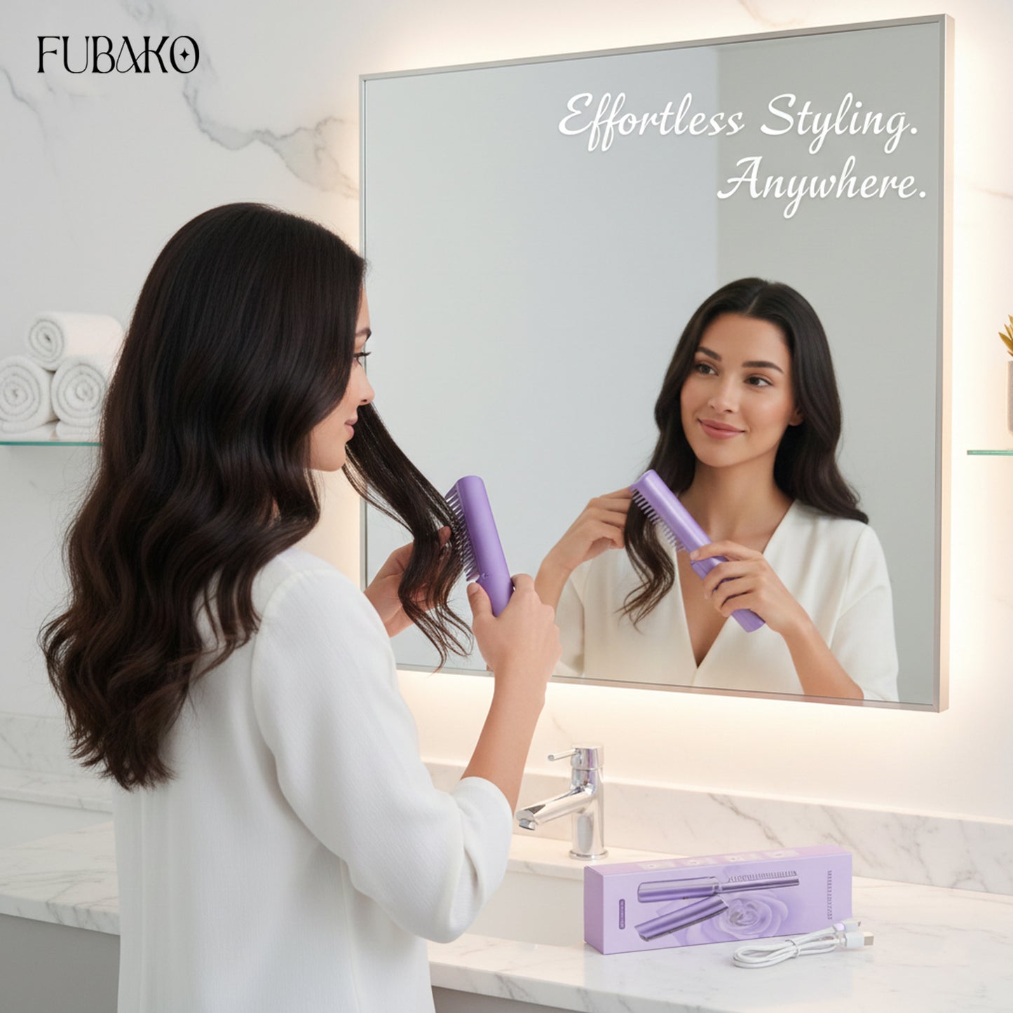 Portable  Cordless Hair Straightener Comb