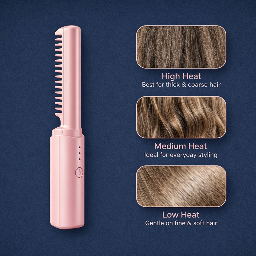 Portable  Cordless Hair Straightener Comb