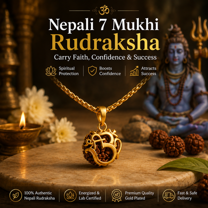 नेपाली 7 मुखी रुद्राक्ष – दिव्य सिद्धि, अटूट आत्मविश्वास और तुरंत सफलता का राज