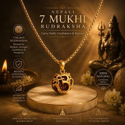 नेपाली 7 मुखी रुद्राक्ष – दिव्य सिद्धि, अटूट आत्मविश्वास और तुरंत सफलता का राज
