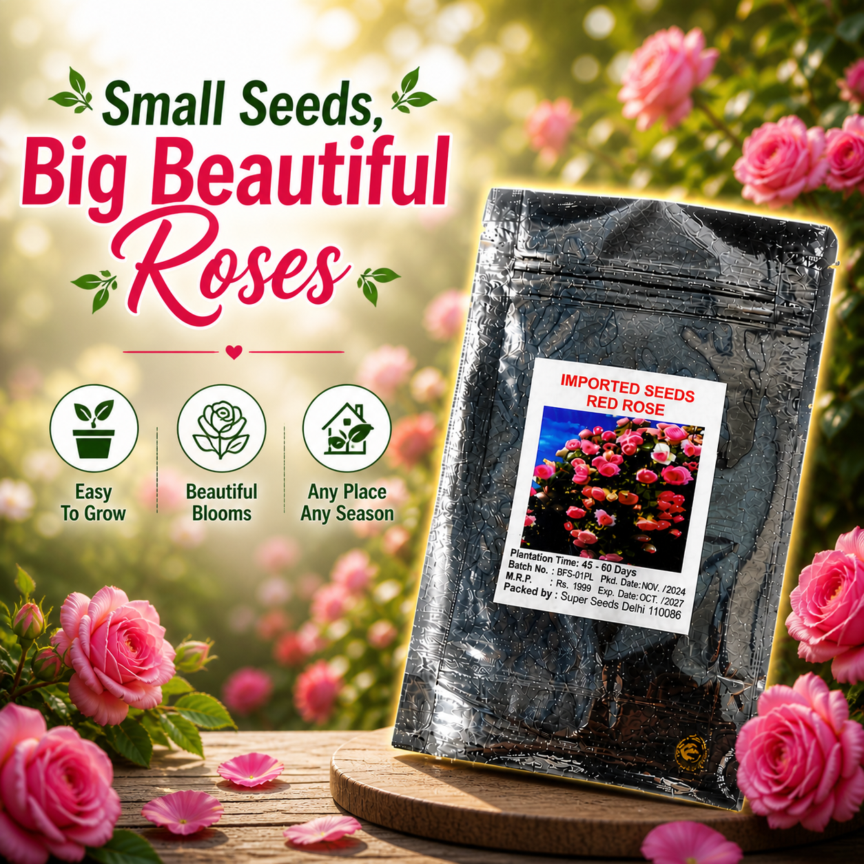🌸 Elegant Climbing Rose Flower Seeds🌿Any Place, Any Season Blooming Garden