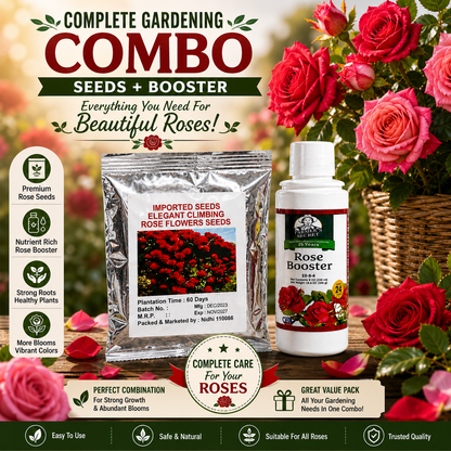 🌿Rose Booster Liquid Plant Food + 🌹Climbing Rose Seeds Combo