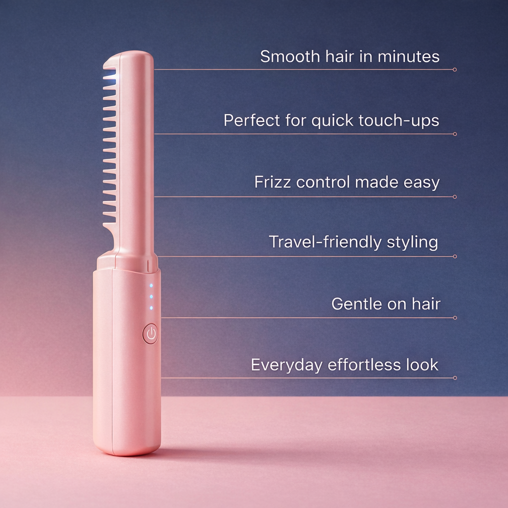 Portable  Cordless Hair Straightener Comb